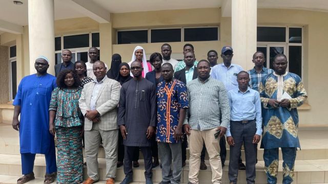 Government officials posing